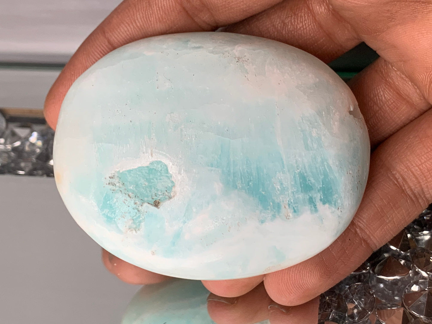 Caribbean Calcite Aragonite Crystal Gemstone Palm Stone - Medium (4)