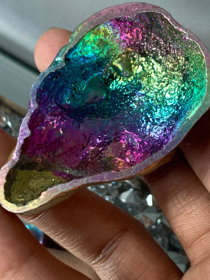 Rainbow Bismuth Crystal Alien Metal Art Sculpture