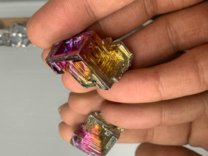 Rainbow Sunset Bismuth Crystal Specimen Metal Art Mini (5)