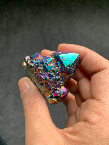 Titanium Aura Elestial Amethyst Crystal Gemstone Cluster