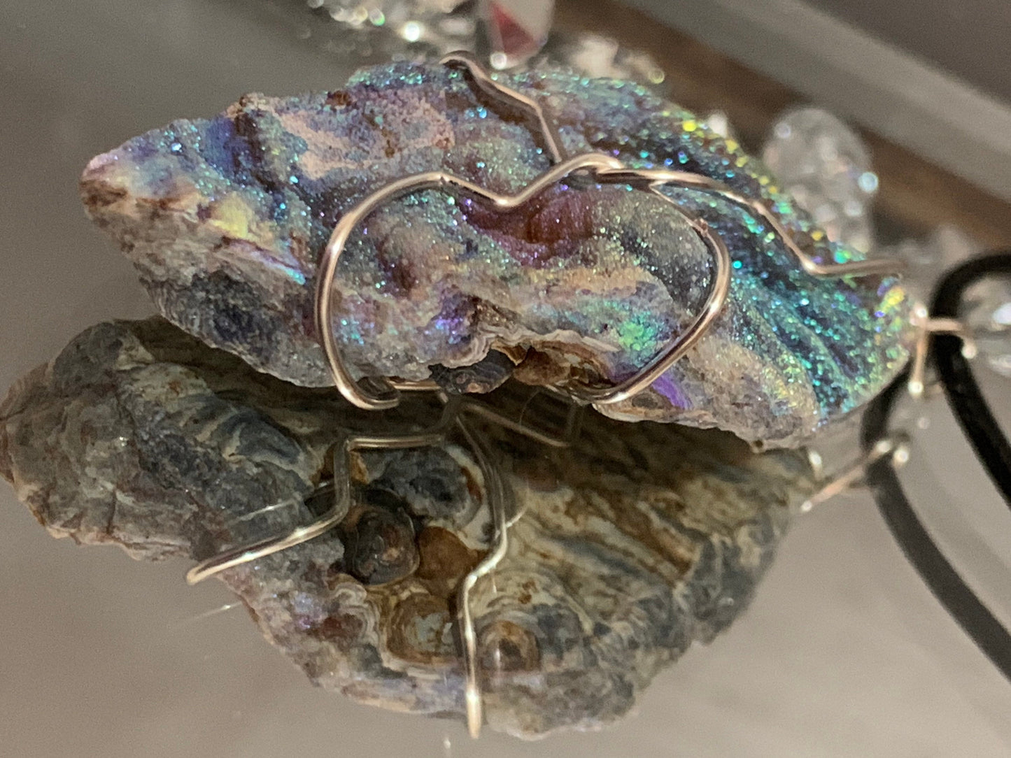 Aura Druzy Chalcedony Crystal Gemstone - Galaxy Slice - Necklace (3)
