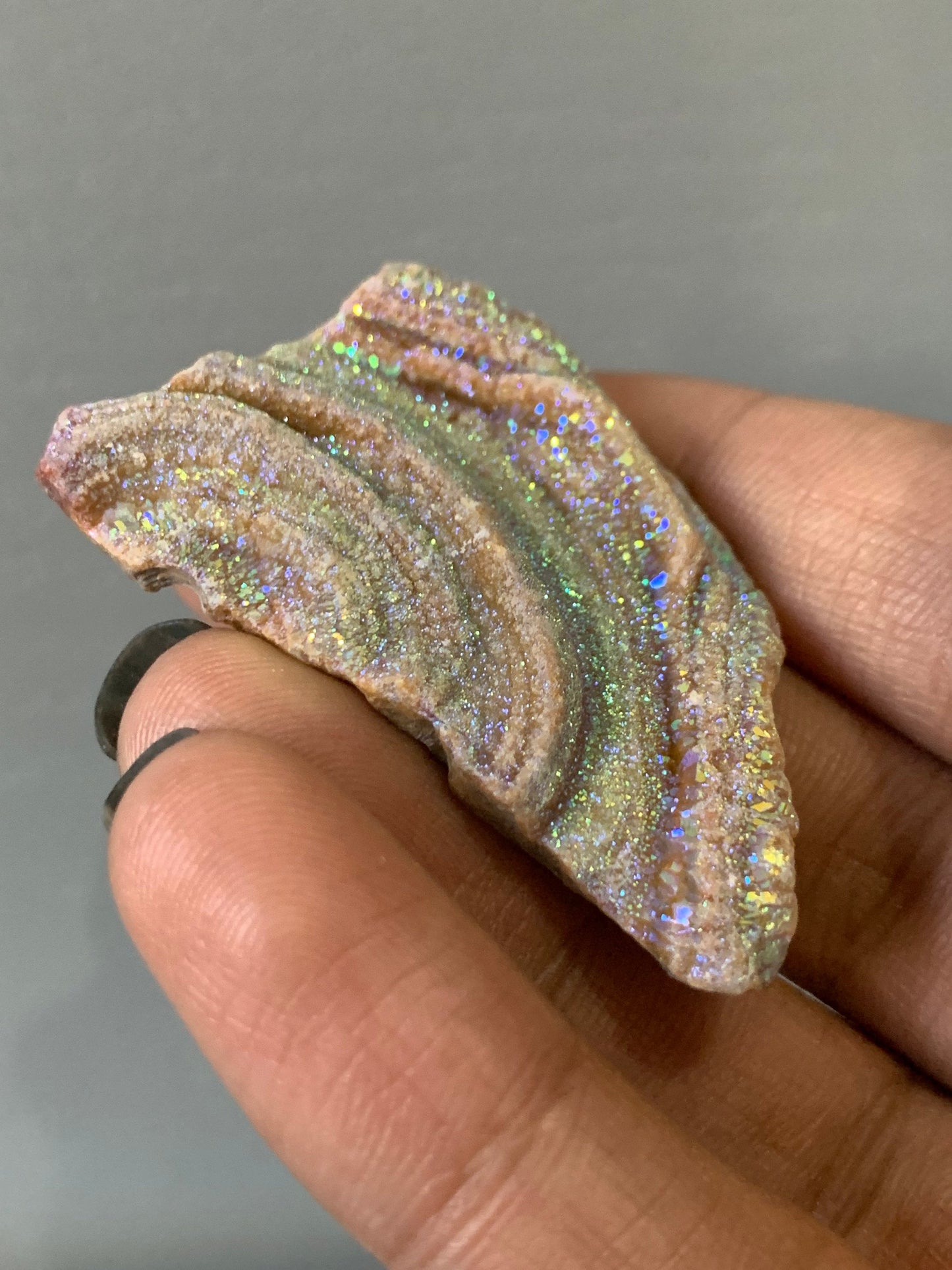 Aura Druzy Chalcedony Crystal Gemstone Galaxy Slice  1