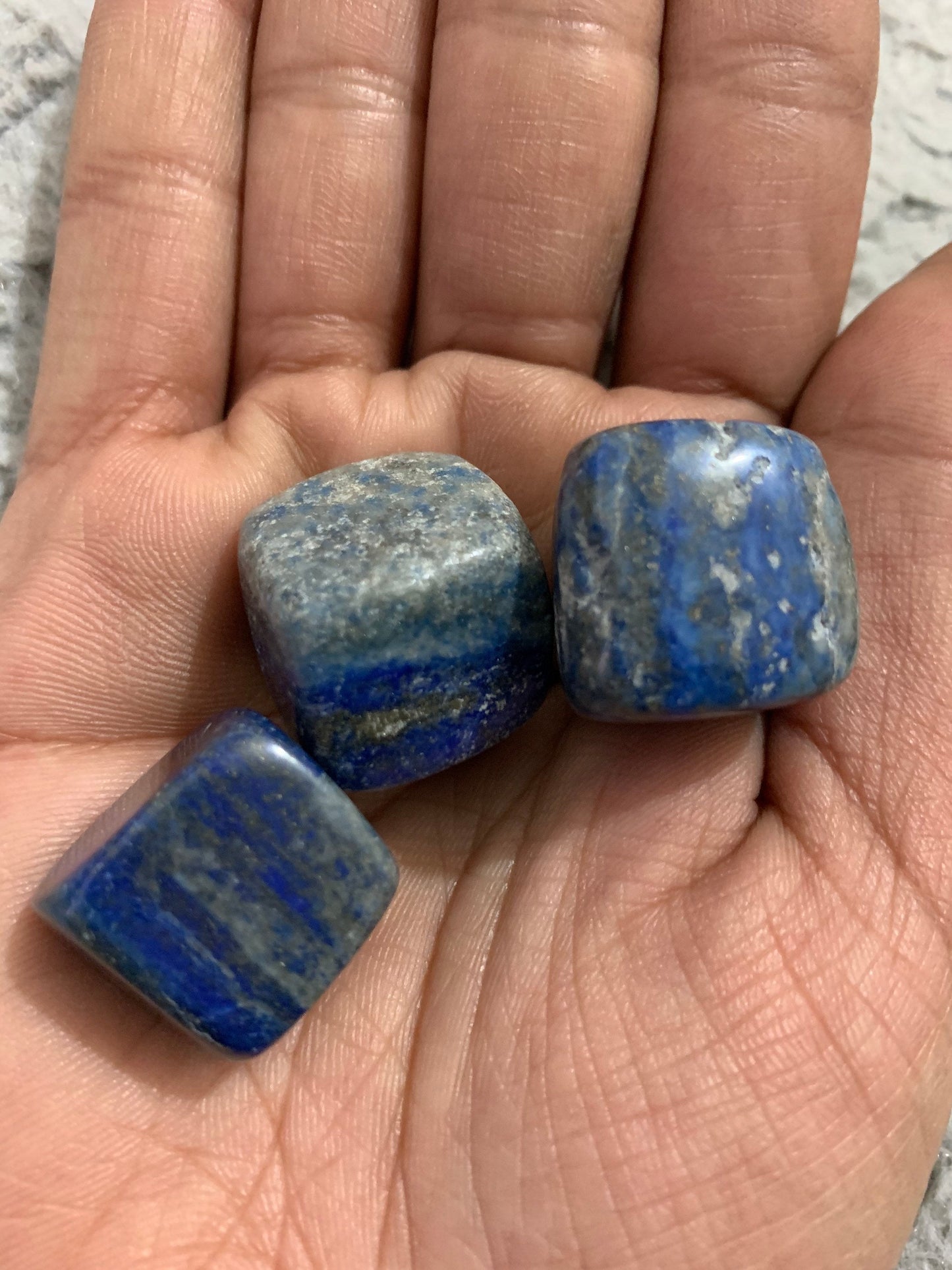 Lapis Lazuli Gemstone Crystal Tumbled Cube - Set of Two
