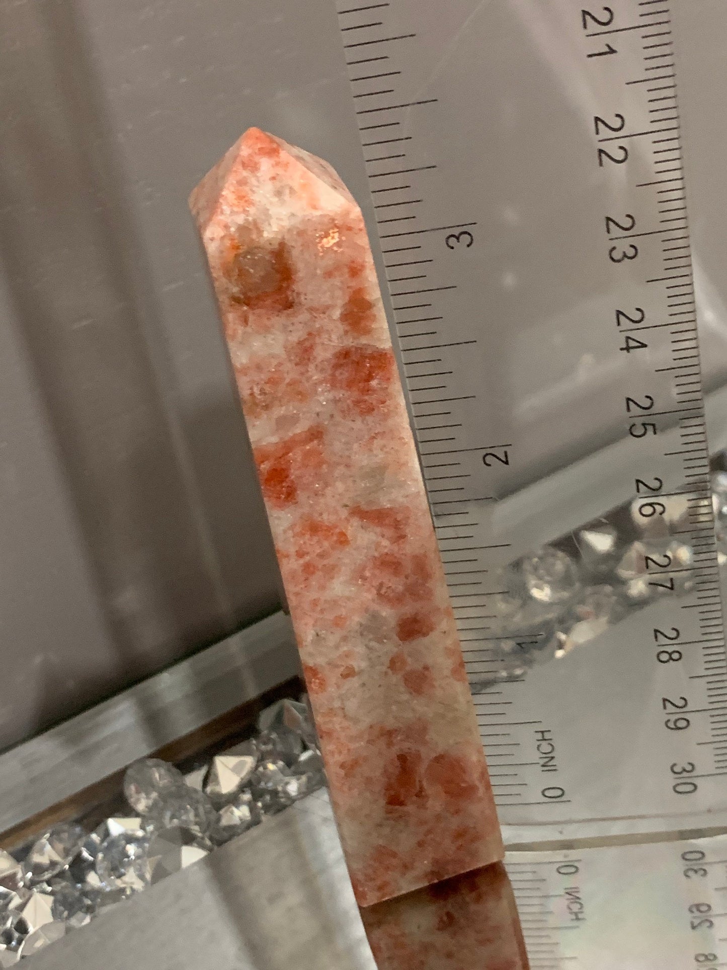 Sunstone Grade A Gemstone Crystal Obelisk Tower Point - Medium (1)