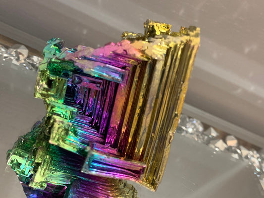 Rainbow Bismuth Crystal Specimen Metal Art - Large (4)