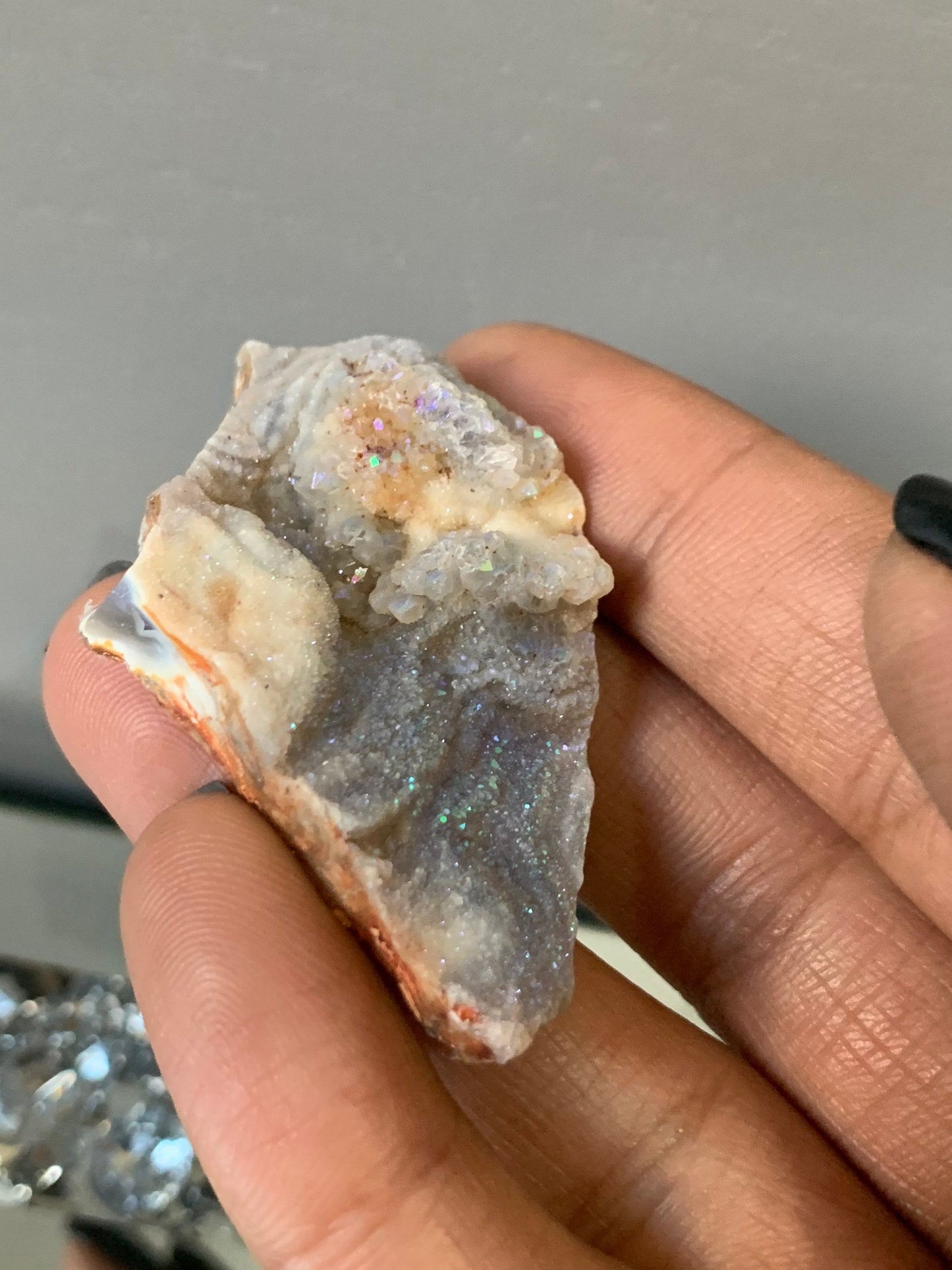 Aura Druzy Chalcedony Crystal Gemstone Galaxy Slice 2