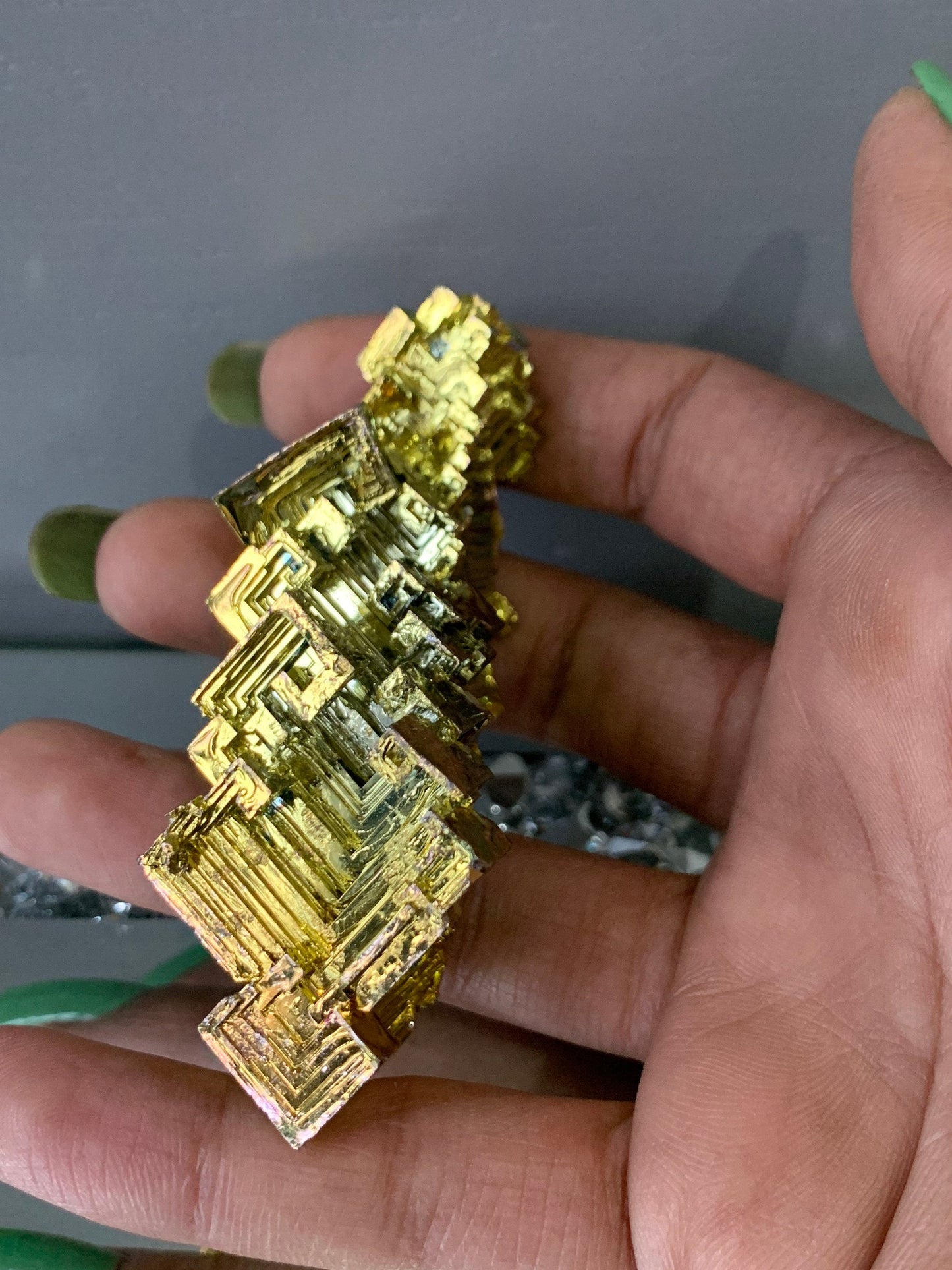 Gold Bismuth Crystal Specimen Metal Art XL