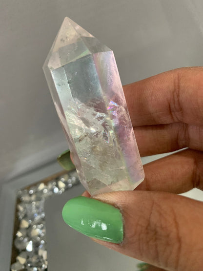 Angel Opal Aura Quartz Gemstone Crystal Tower Point (2)