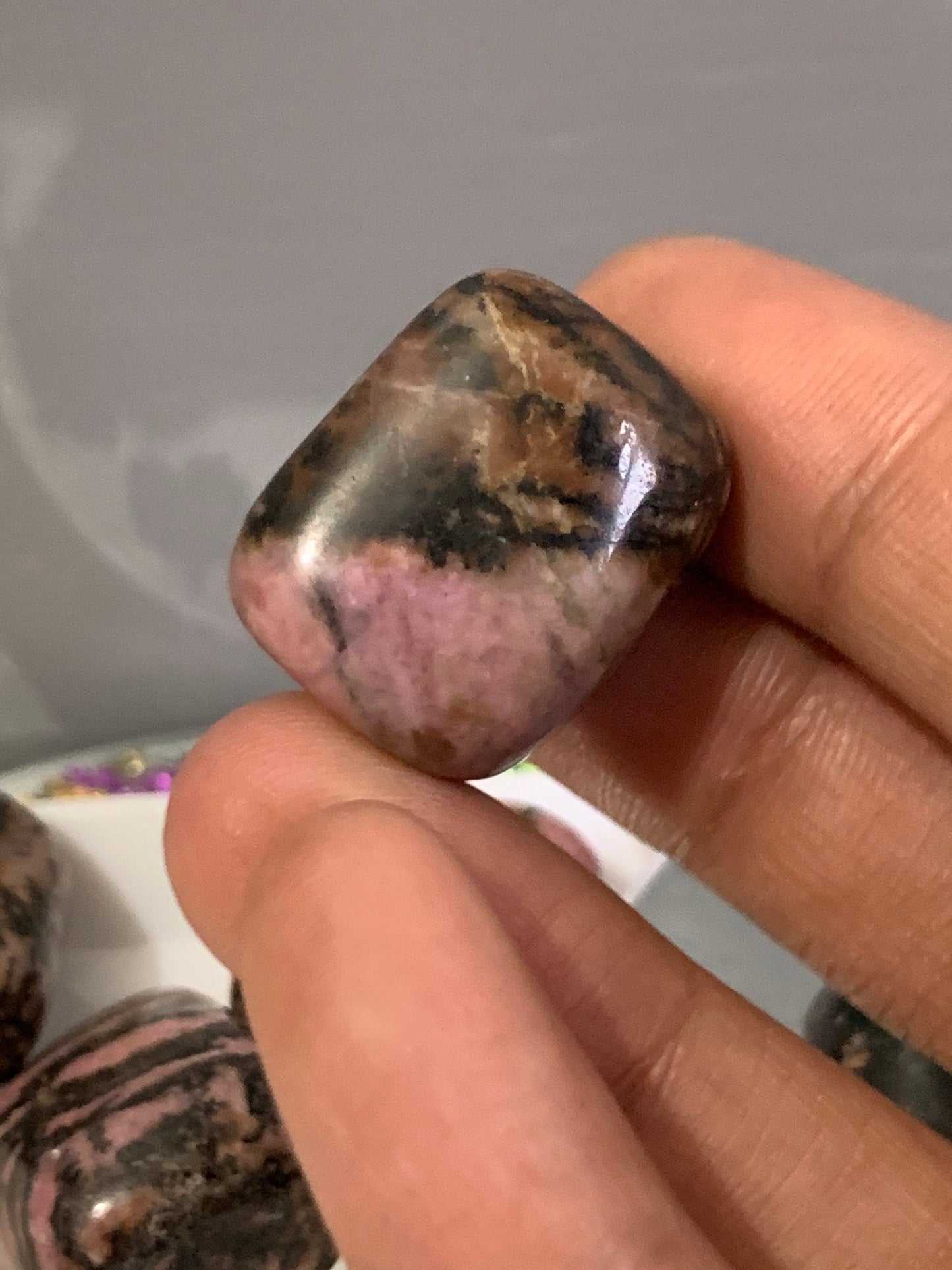 Rhodonite Gemstone Crystal Tumbled Stone - Medium
