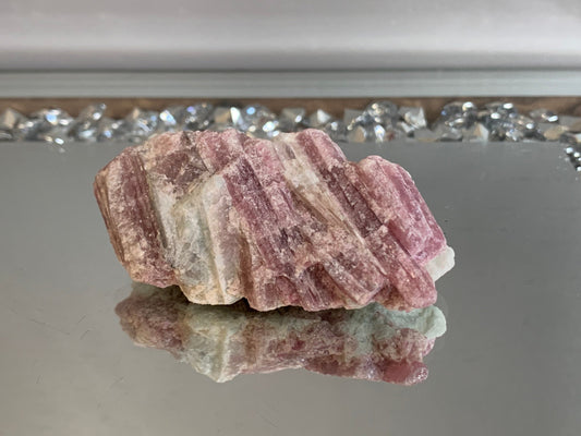 Pink Tourmaline Quartz Crystal Gemstone Rough Specimen (B)