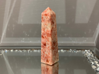 Sunstone Grade A Gemstone Crystal Obelisk Tower Point  - Large (2)