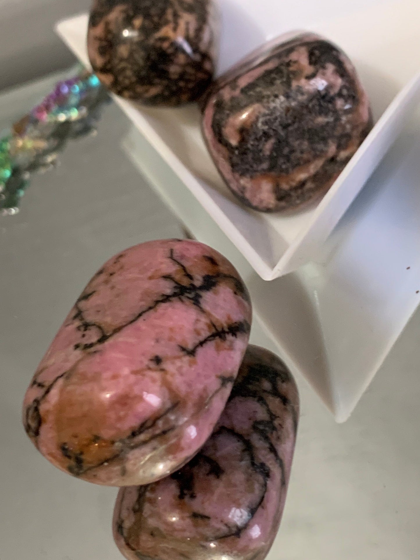 Rhodonite Gemstone Crystal Tumbled Stone - Medium