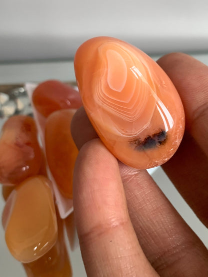 Orange Agate Tumbled Gemstone Crystal - Large