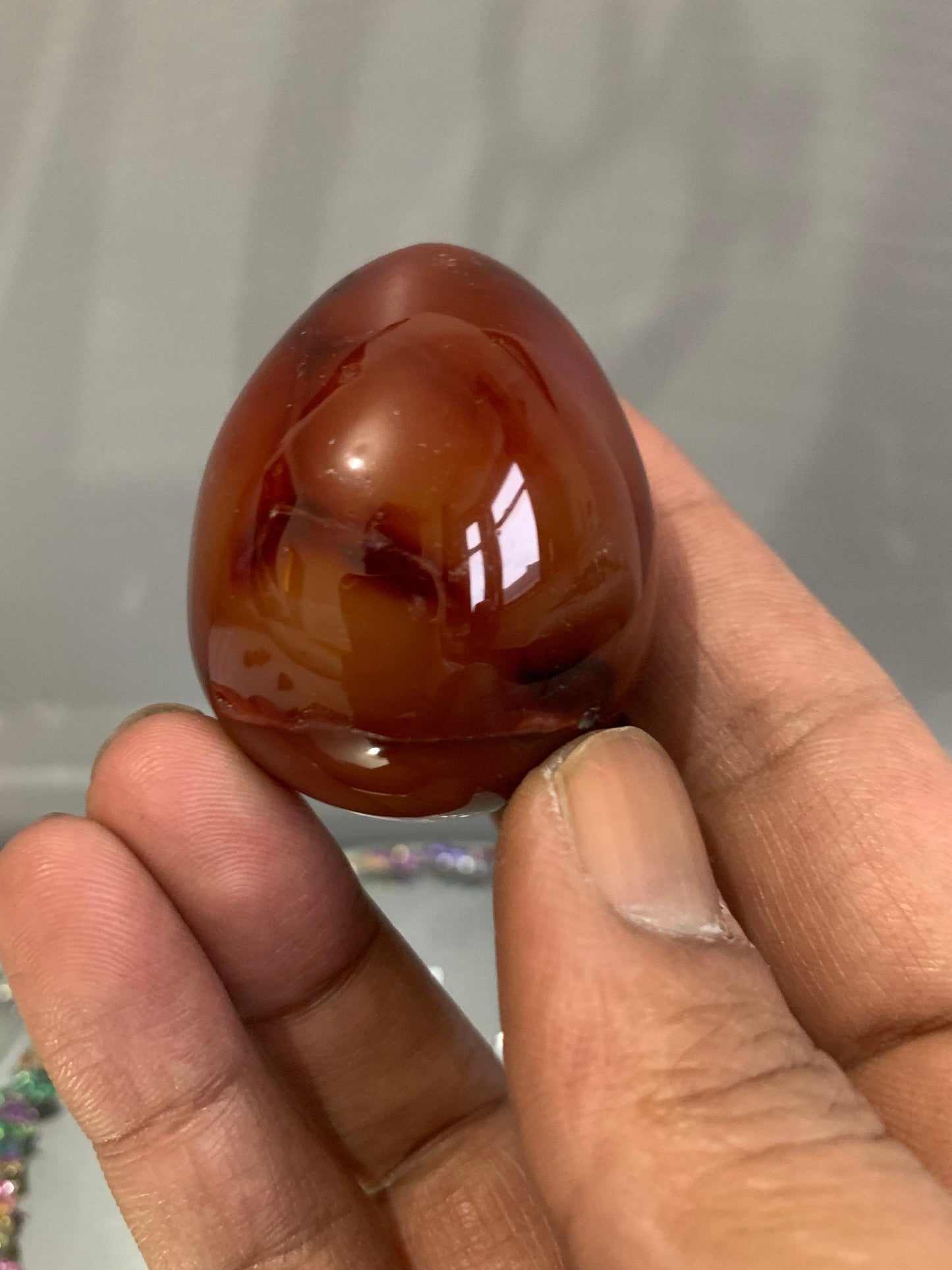 Carnelian Druzy Crystal Gemstone Egg Carving (2)