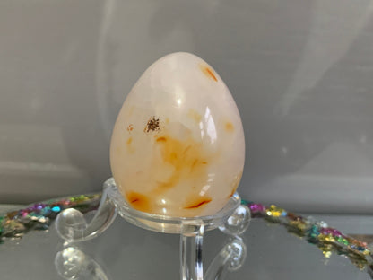Carnelian Agate Druzy Crystal Gemstone Egg Carving