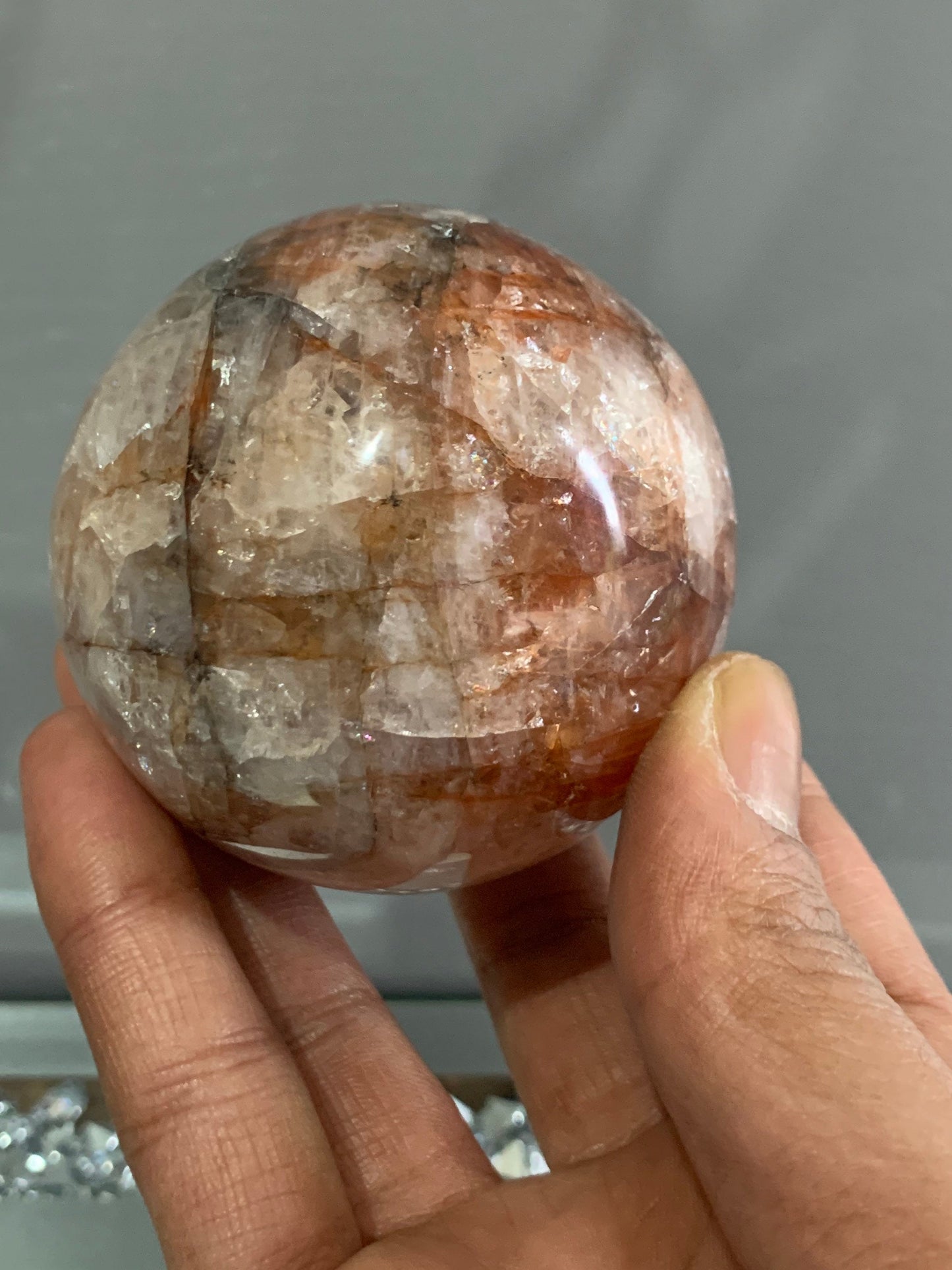 Fire Quartz - Crystal Gemstone Sphere - Large