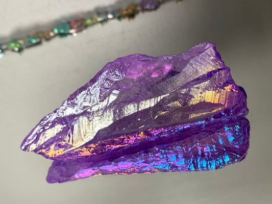Purple Aura Quartz Rough Gemstone Crystal Unicorn Tear - Large