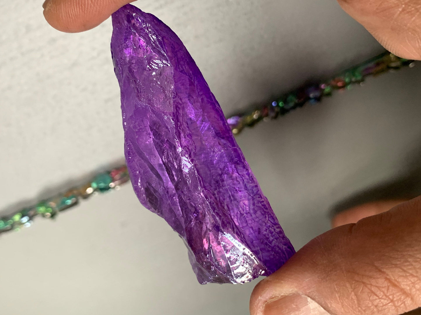 Purple Aura Quartz Rough Gemstone Crystal Unicorn Tear - Large