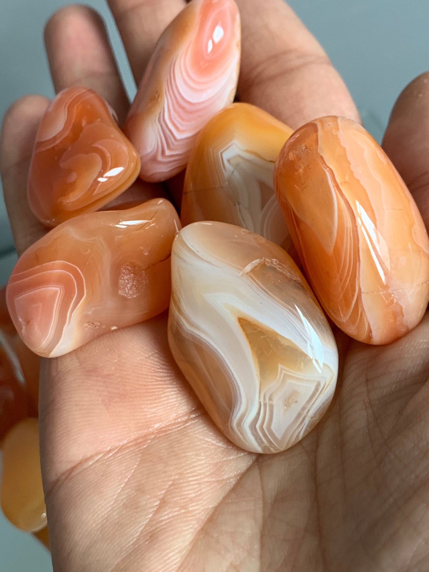 Orange Agate Tumbled Gemstone Crystal - Large