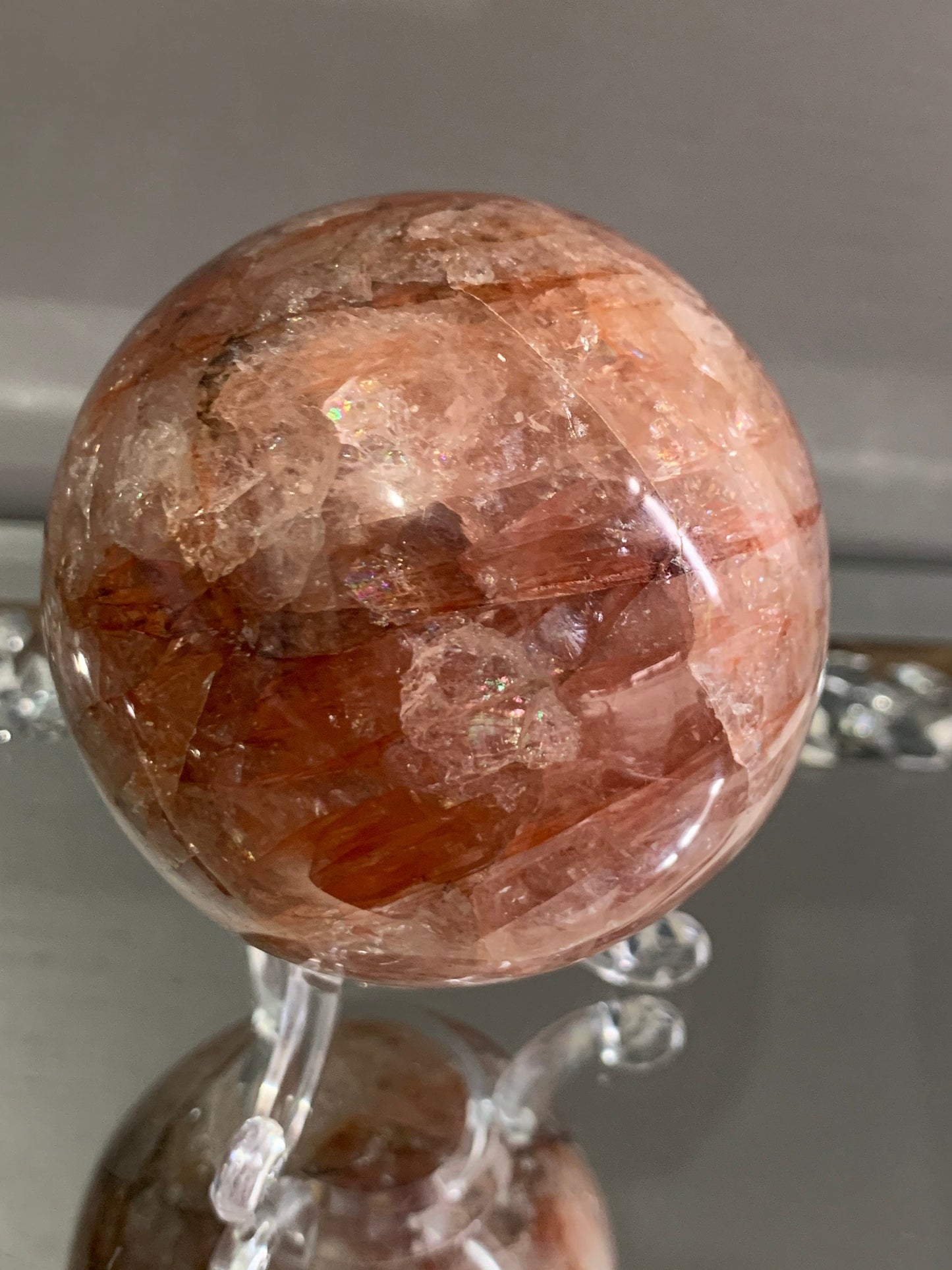 Fire Quartz - Crystal Gemstone Sphere - Large