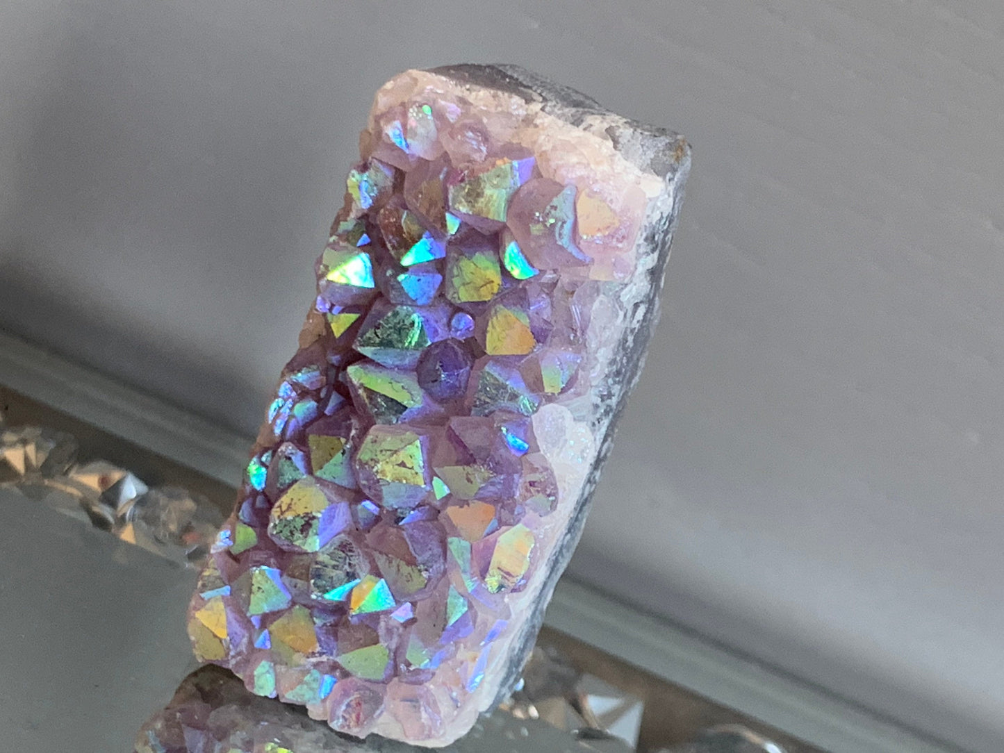 Aura Amethyst Crystal Gemstone Rectangular Cluster (1)