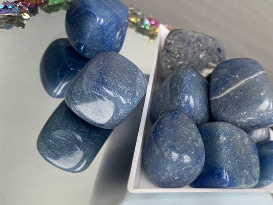 Blue Aventurine Crystal Gemstone Tumble Stone - Medium