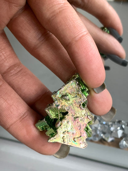 Green Blue Bismuth Crystal Specimen - S (1)