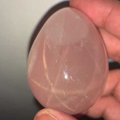 Star Rose Quartz Gemstone Crystal Egg - Medium