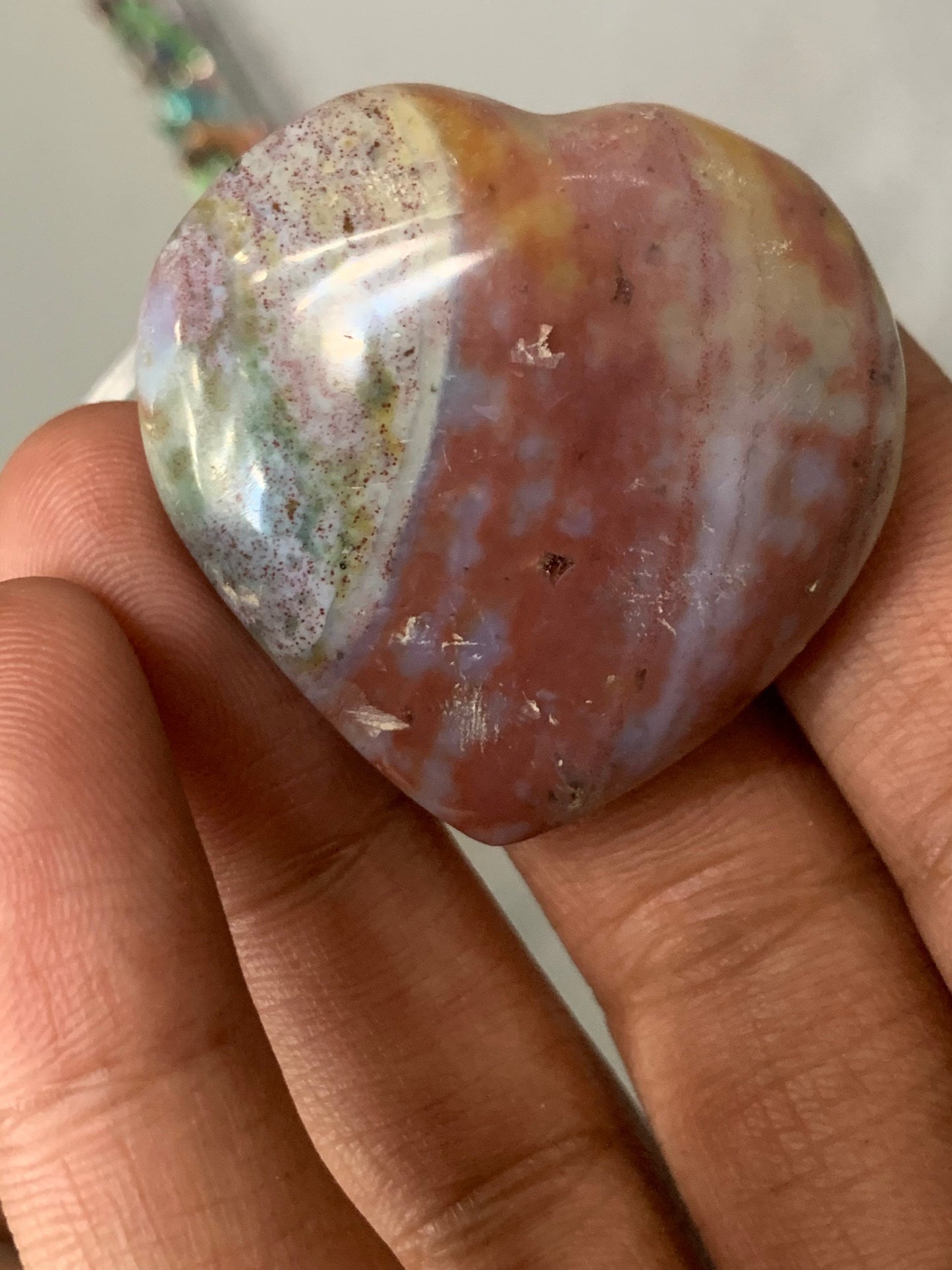 Ocean Jasper Gemstone Crystal Heart Carving Small (1)