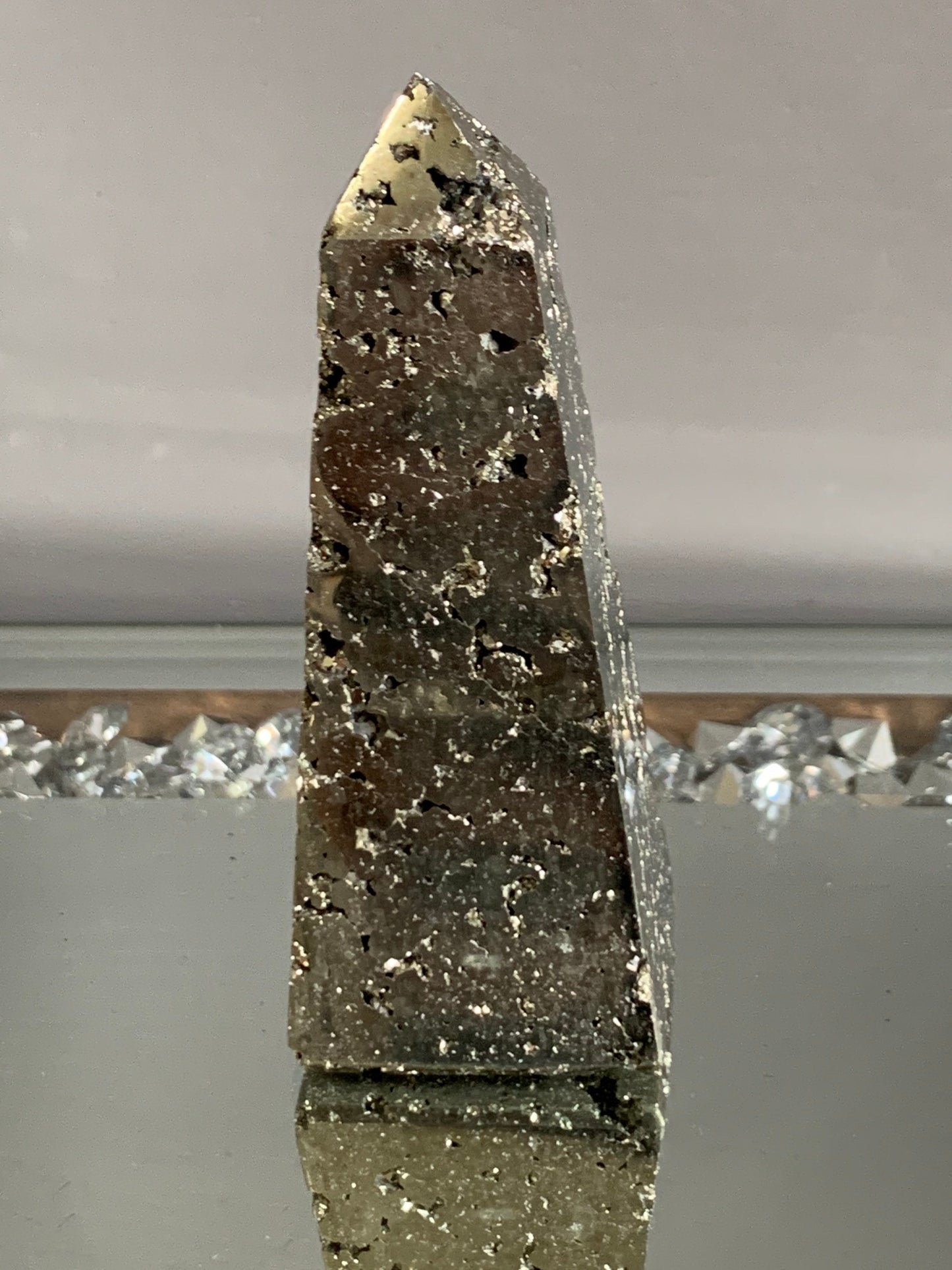 Pyrite Grade A Gemstone Crystal Obelisk Tower Point  - Large (2)