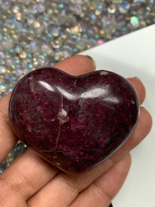 Pink Tourmaline Quartz Crystal Gemstone Heart Carving (1)