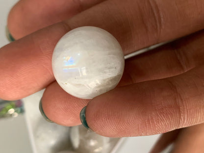 Rainbow Moonstone Gemstone Crystal Sphere - Mini Small