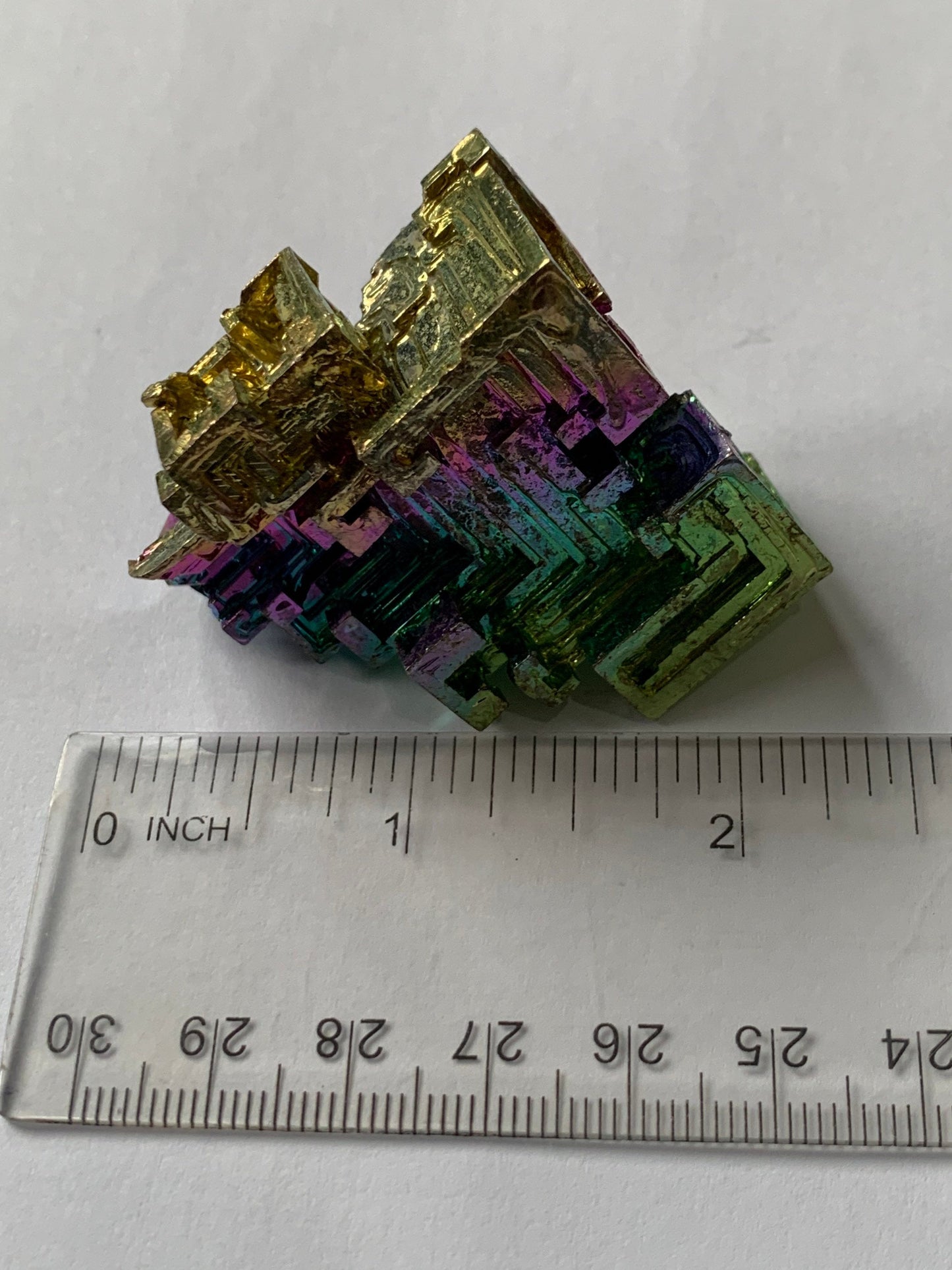 Rainbow Bismuth Crystal Specimen Metal Art Large (1)