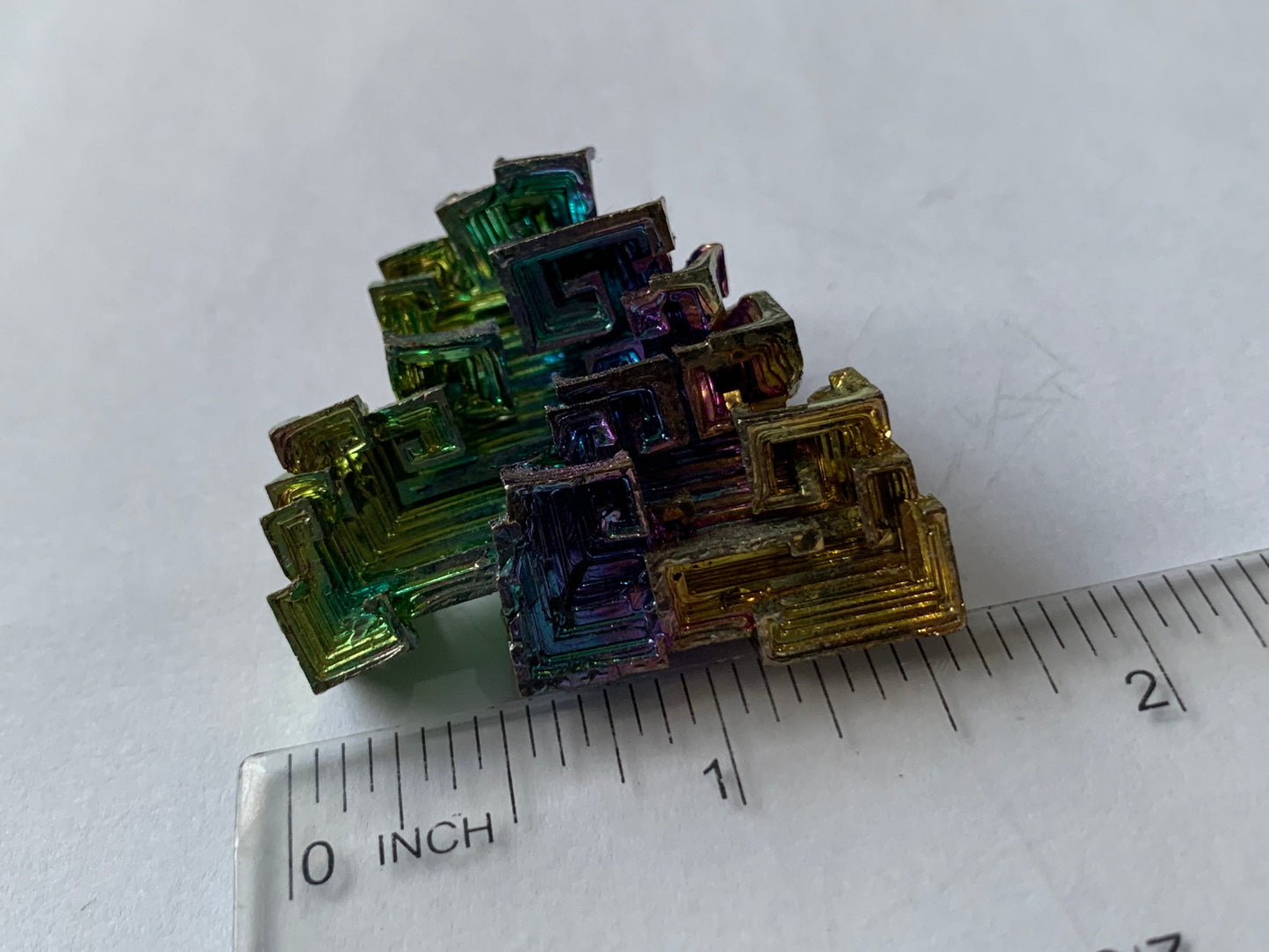 Rainbow Bismuth Crystal Specimen Metal Art Medium (1)