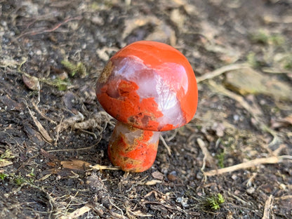 Red Jasper Crystal Gemstone Mushroom Carving Mini (1)