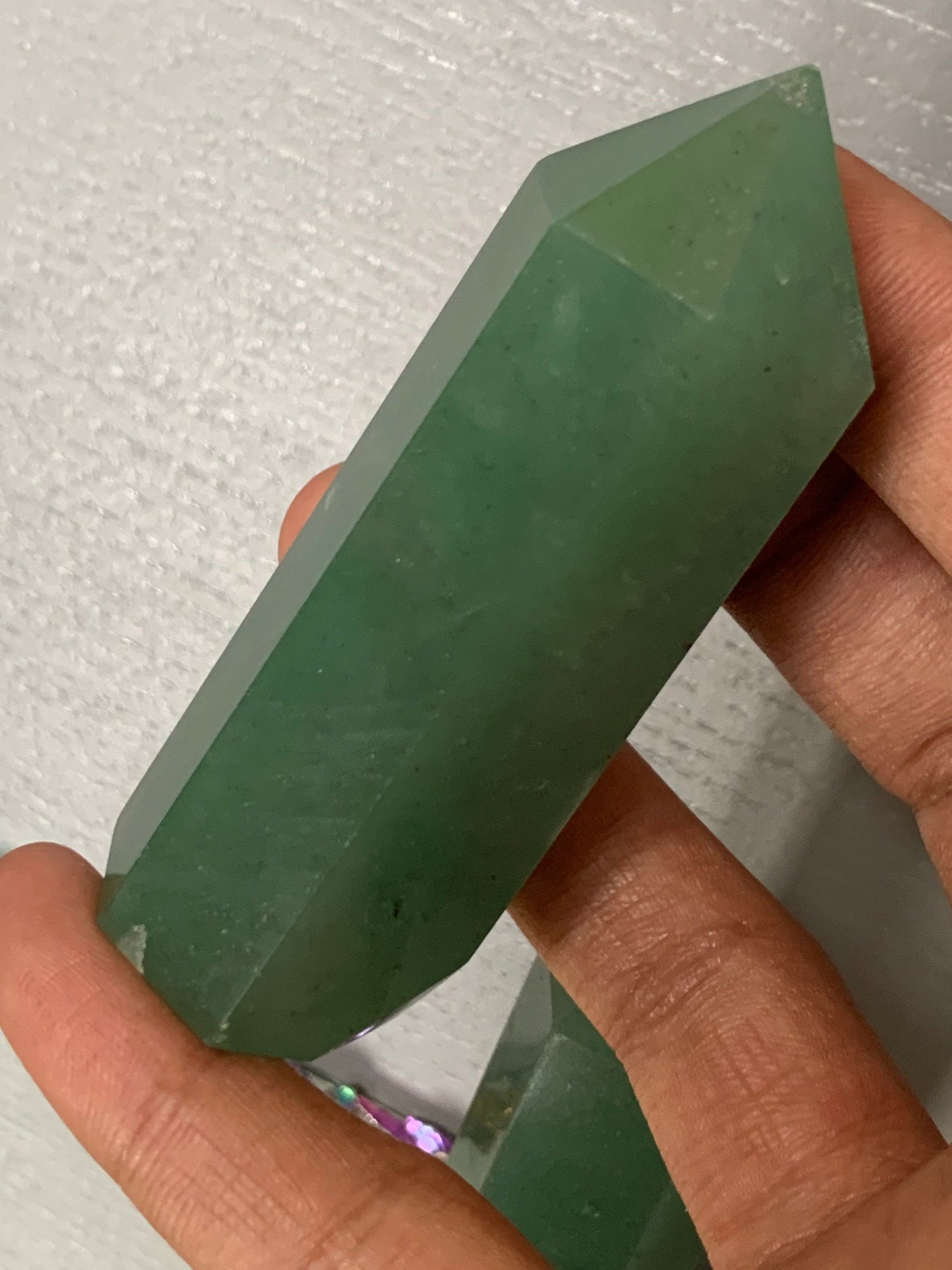 Green Aventurine Gemstone Crystal Tower Point - Medium