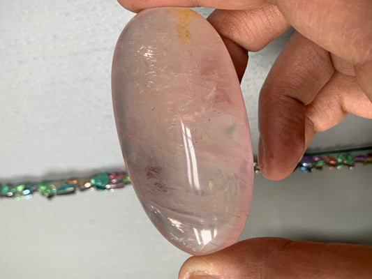 Star Rose Quartz Crystal Gemstone - Palm Stone - long (1)