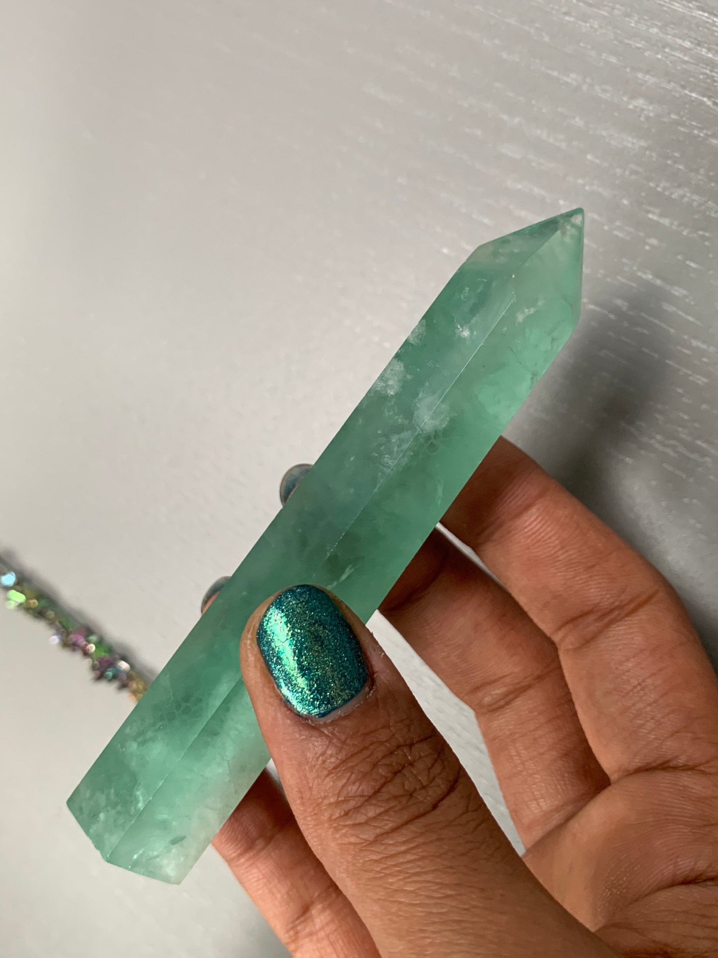 Green Fluorite Gemstone Crystal Tower - (3)