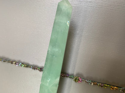 Green Fluorite Gemstone Crystal Tower Point - (2)
