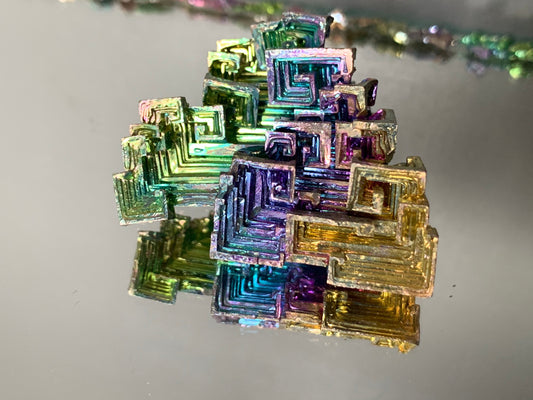 Rainbow Bismuth Crystal Specimen Metal Art Medium (1)
