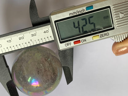 Angel / Opal Aura Rainbow Quartz Sphere Gemstone Crystal - L1