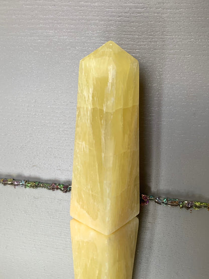 Lemon Calcite Crystal Gemstone Tower - Large (2)