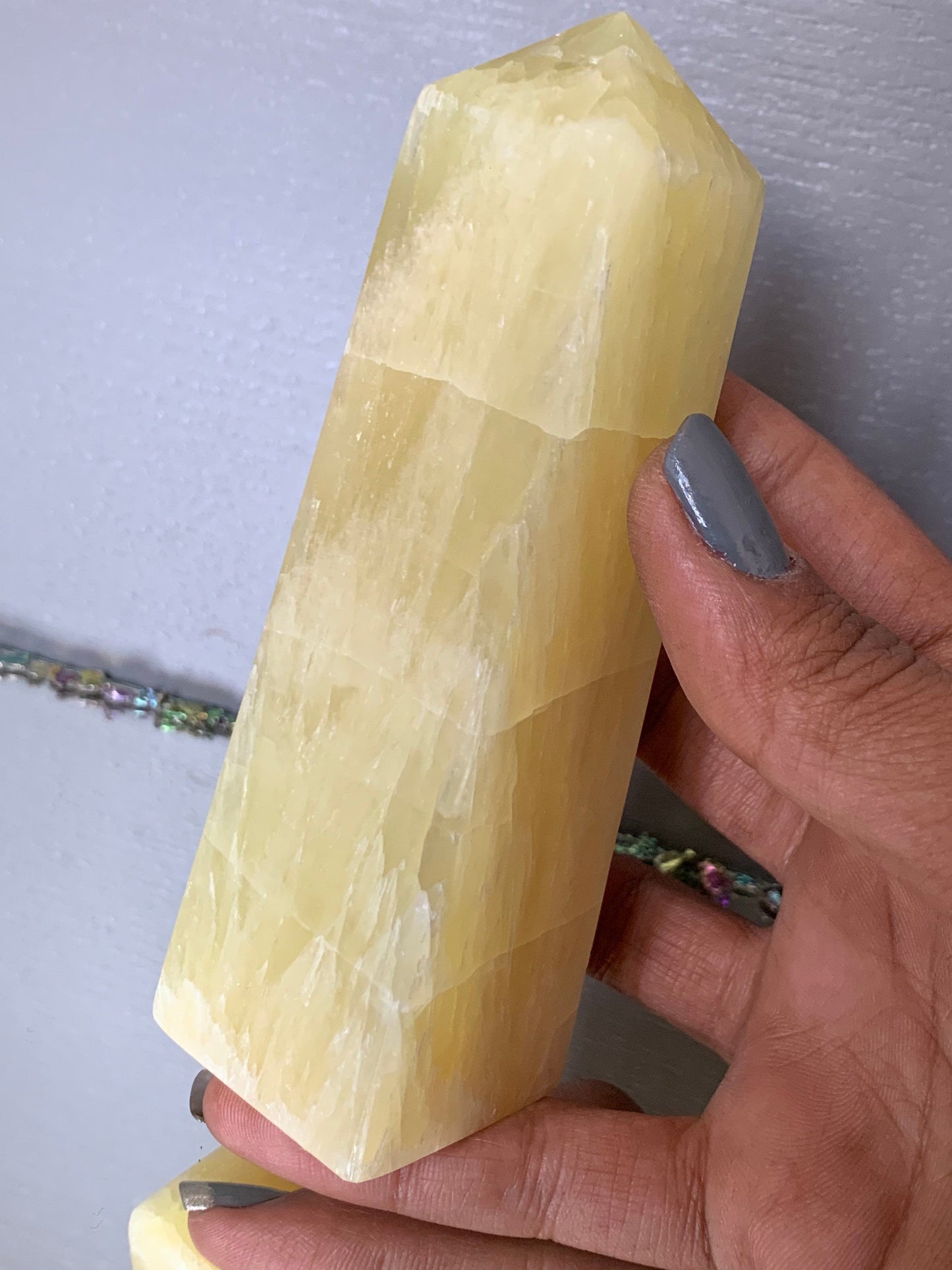 Lemon Calcite Crystal Gemstone Tower - Large (2)