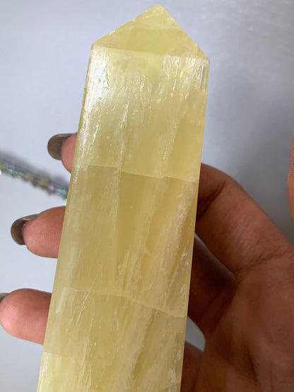 Lemon Calcite Crystal Gemstone Tower - Large (2)