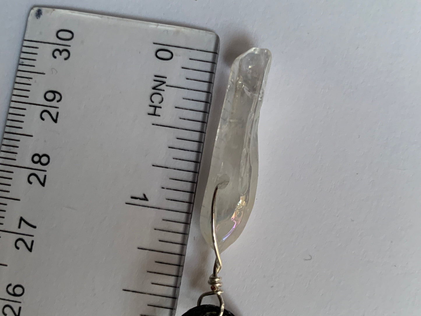 Angel Aura Quartz Crystal Gemstone - Cord Necklace