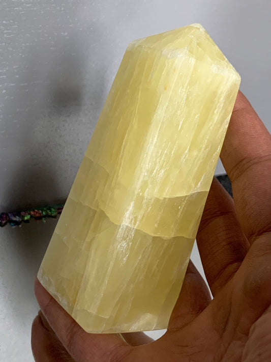 Lemon Calcite Crystal Gemstone Tower - Large (1)