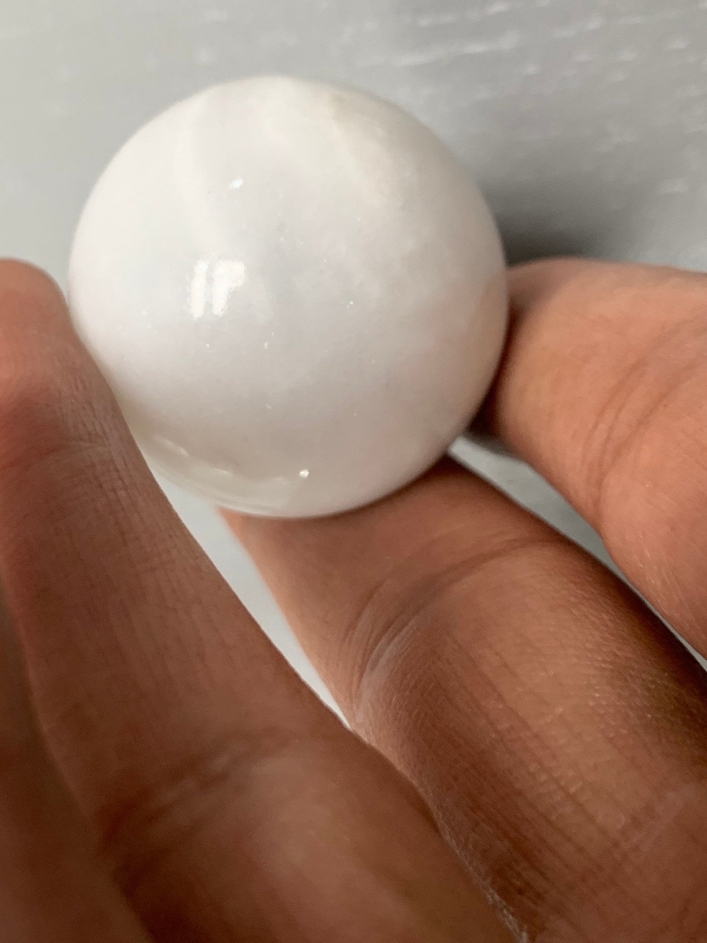 White Marble Crystal Gemstone Sphere - Small
