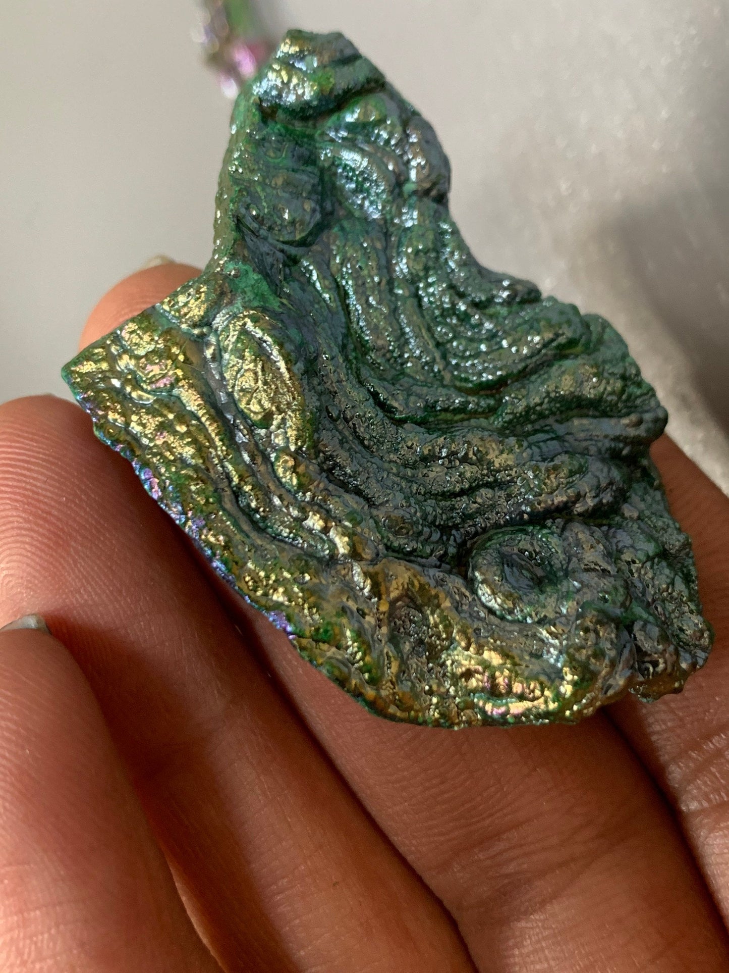 Green Aura Druzy Chalcedony Crystal Gemstone - Galaxy Slice - no 1