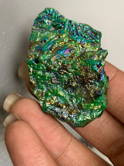 Green Aura Druzy Chalcedony Crystal Gemstone - Galaxy Slice - no 4