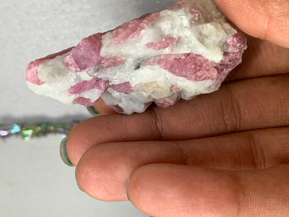 Pink Tourmaline Quartz Crystal Gemstone Rough Specimen (A)